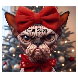 Unbranded 20oz Sublimation Tumbler Wrap Sphinx Christmas Cat Ready To Press Heat Transfer