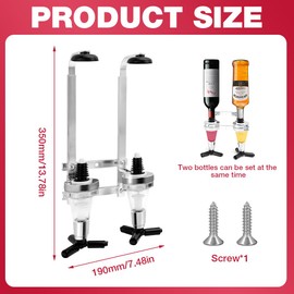 Shot Dispenser for 2 Bottles, Bottle Holder, Wall Mounted, Aluminium Alloy and Quantitative Casting, 30 ml, Spirit Dispenser for Families, Bar, Bartender Lovers