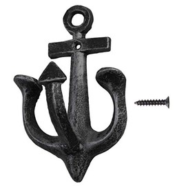 Coat Hook Hat Hook Vintage Wrought Iron Wall Mounted Screws Included Wall Hook (Anchor)