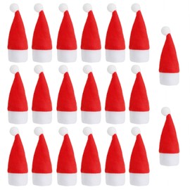 BYZANDQI Mini Christmas Hats, Set of 20, Small Santa Hat, Santa Hat for Wine Bottles, Christmas Decoration, Table Decoration (6 x 12 cm)
