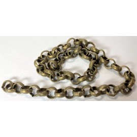 Beadsmith Chain,15" Antiqued Gold Large Heavy Curb Chain with 9x10mm Closed Links *