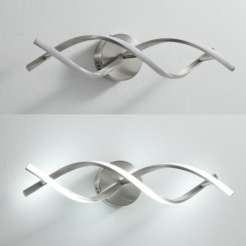 vivihobb Modern Nickel LED Vanity Lighting,Bathroom Light Fixture Over Mirror,21