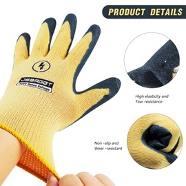 JSBAGGT Insulated Electrician Gloves 2PCS 400V High Voltage Resistance Electrician Voltage Work Gloves Flame Retardant Insulation Electrical Gloves with Rubber （Yellow