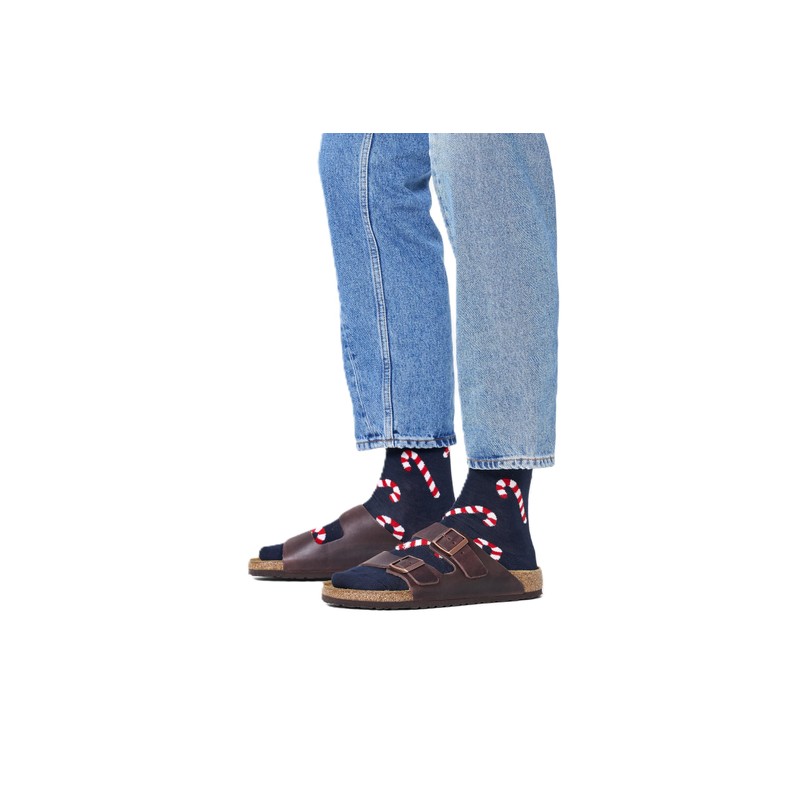 Happy Socks Unisex Candy Cane Socks, Multi-Colour, 3-7, multicoloured