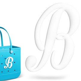 Fannoday Bag Charms for Beach Bag Alphabet Lettering Accessories Charms Compatible with Beach Bag All Models, Insert Decorative Letter for Handbag Beach Tote Bag-White