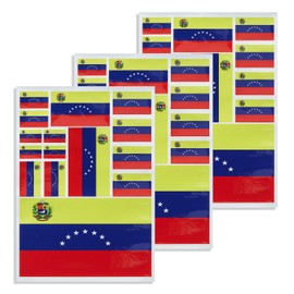 CANTENDO 3Pack Venezuela Flag Decal - Venezuelan Flags Reflective Vinyl Car Stickers - for Car Window Bumper Waterproof Sticker (12 x 8.5 Inch)