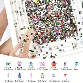 BaraRose Nail Parts Multiple Shapes Multi-Color Handmade Material Small Mini 3D Stereo Cute Various Styles (Colors)