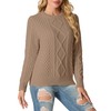GRECERELLE Ladies Jumpers Crew Neck Cable Knitted Sweater for Women