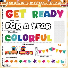 gisgfim 47Pcs Classroom Bulletin Board Decoration Set Colorful Classroom Decorations Wall or Door Decor for Kindergarten Preschool Elementary Middle School(Get Ready for a Colorful Year)