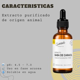 30ML Extracto de Baba de Caracol (Snail Secretion Filtrate)  Activo CosmticoUso en Srums, Cremas y Geles  CHANNAH COSMETICS                           