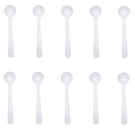 10-Piece Food Grade Long Handle Nontoxic Reusable Plastic Measuring Spoon Coffee Teaspoon Milk Powder Spoon Kitchen Spoons (1 g Measuring)