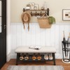 Homode Rustic Brown Wall Mount Coat Rack with Shelf and