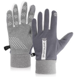 Winter Gloves Men, Waterproof Windproof Winter Gloves for Women, Non-Slip Winter Work Gloves, Winter Warm Touch Screen Gloves for Cycling, Running, Hiking, Outdoor Work (Men's Grey)