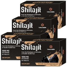 Lumarejebo Shilajit Tablets 30,000mg, 100% Pure Himalayan Shilajit Tablets (1000mg Per Serving), Rich in 85+ Trace Minerals & Fulvic Acid, for Energy and Immune Support (240 Tablets)