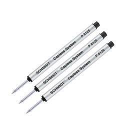Schmidt Short P8126 Capless Rollerball Refill - Black - 3 Pack