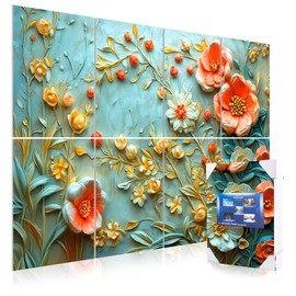 Mollywell Art Acoustic Panels, Sound Proofing, Wall Decoration, Suitable for Nature-Inspired Room Soundproofing & Vibrant Aesthetics (Floral Harmony), 48x32x0.4 Inch