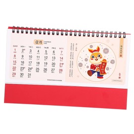Operitacx 2023 Tischkalender Stabiler Tischkalender Jahr Des Kaninchens Kalender 2023 Wandkalender Schreibtisch Löschkalender Schreibtisch Klappkalender Chinesischer Kaninchenjahr