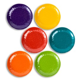 ZAINCA 6.75 inch Melamine Plates, Round Salad Dessert Appetizer Plates for Kitchen, Small Plates, Set of 6 Multicolor Dishwasher Safe Shatter Resistant
