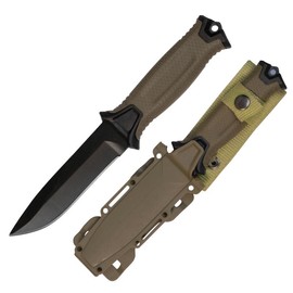 Outdoor Knife,Outdoor Straight Knife With Scabbard,Outdoor Survival,Belt-Mounted,High Quality Steel,Reinforced Nylon Handle And Portable Design,Survival Tool for Outdoor Daily Carry,Gifts for Men Who Love Camping:_brown