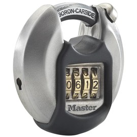 MASTER LOCK Heavy Duty Disc Padlock [Combination] [Stainless Steel] [Outdoor] M40EURDNUM - Best Used for Storage Units, Sheds, Garages, Trailers and More