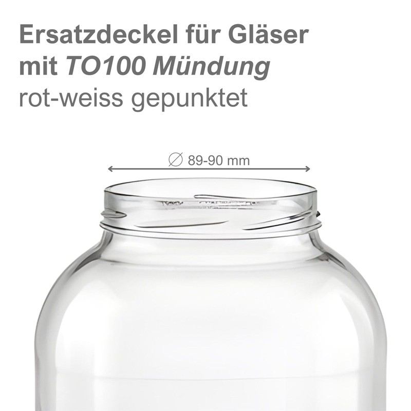 Devitre Twist-Off Lid 100 mm TO100 | 6 Replacement Lids