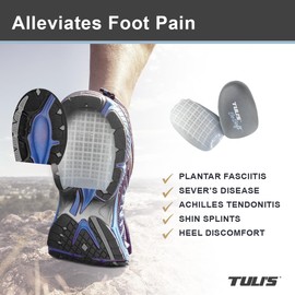 Tuli's So Soft Heel Pad - Shock Absorbing Cushion for Plantar Fasciitis, Sever's Disease and Heel Pain, grey
