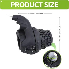 Tailcle RS25-3/6/7/3x6/3x7 Speed Bike Gear Shifter, Twist Grip Shifters Gear Shift Lever for Mountain Folding Road Bicycle Drivetrain Replacement (RS25-6 Speed Shifter)
