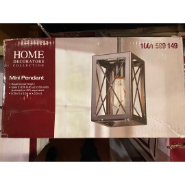 Home Decorators Collection NEW HOME DECORATORS Harwood 1-Light Royal Bronze Mini-Pendant with Cage Design S