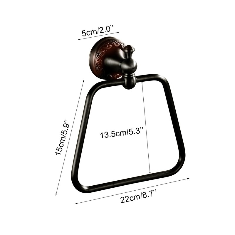 Oil Rubble Bronze Brass Bath Trapezoidal Towel Ring Towel Holder,