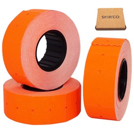 SKIR'CO (4 Rolls) Price Gun Labels 21x12mm Red Colour Price Marker Labels 4000 Price Stickers Price Marking Tags