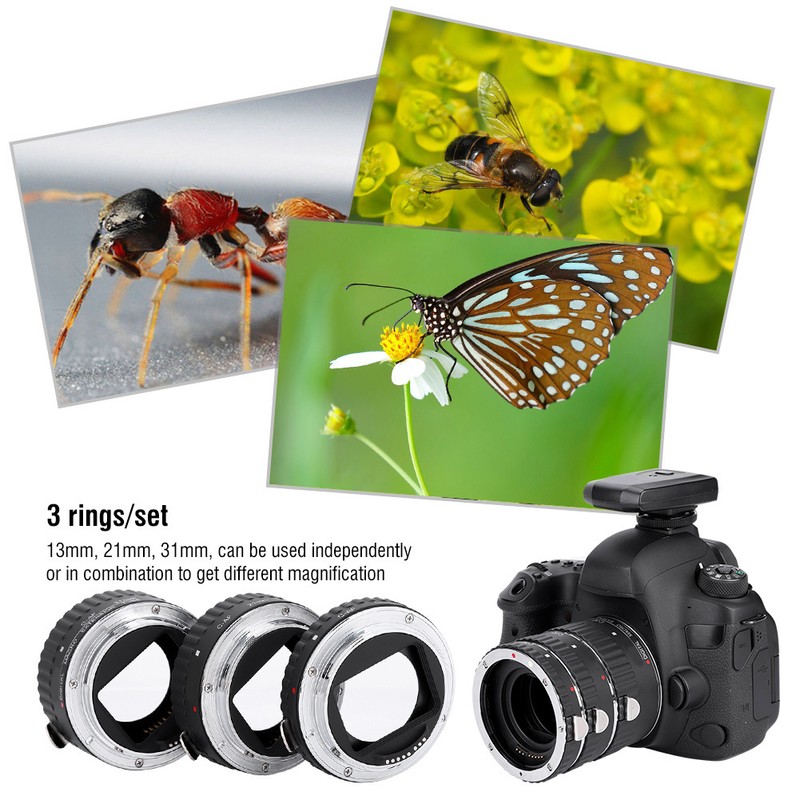 Meike Auto Focusing Macro Extension Lens Adapter Tube Rings Set
