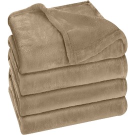 Utopia Bedding Fleece Blanket King Size Camel 300GSM Luxury Fuzzy Soft Anti-Static Microfiber Bed Blanket (90x102 Inches)