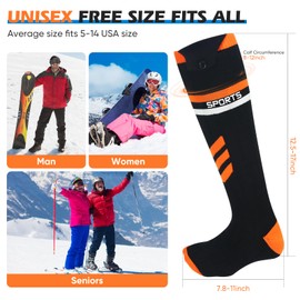 Heated Socks for Men Women App Control - 5000mAh Upgraded Rechargeable Battery Heated Socks 4 Heating Settings, Washable Thermal Electric Heating Socks, Foot Warmers for Skiing Hiking Hunting Fishing