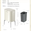 MRBIN Metal Kitchen Trash Can with Wheel Legs, 36L /