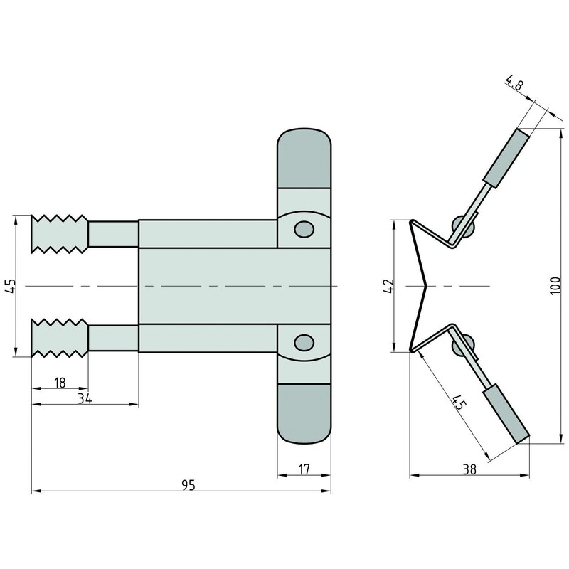 BASI® Roller shutter clamp, 2 pairs, burglary protection, clamping protection
