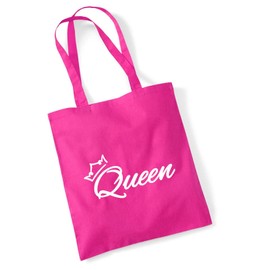 huuraa Jute Bag Queen Crown Gift Bag 10 Litres Cotton Queen Gift Idea, fuchsia, Unit size