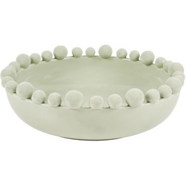 New Modern Ball Edged Bowl – Sage Green Decorative Centrepiece, Contemporary Design for Storing Trinkets, Jewellery, and Potpourri, Perfect for Living Room or Dining Table N-41