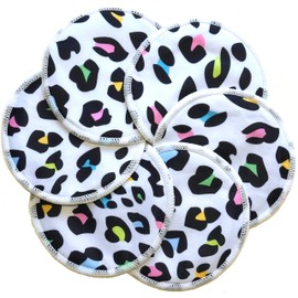 Ana Wiz Washable Natural Bamboo Breast Pads (Pack of 6, Leopard)