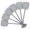 MR.SIGA Heavy Duty Long Handle Fly Swatter, Gray, 6 Pack