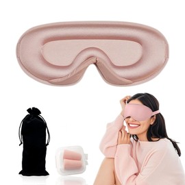 3D Sleep Mask for Side Sleepers, Blackout & Zero Pressure - Breathable Memory Foam, Adjustable Strap - for Travel, Yoga & Meditation Pink