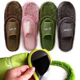 ACTE Microfiber Cleaning Slippers Cleaning Pad Living Room Shoes Indoor Shoes ACTE Cleaning Slippers Cleaning Pad Refill 2P Set (Green) 2ea