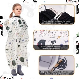 Pack of 2 Children's Hairdressing Capes, Children's Hairdressing Cape, Haircut Cape for Boys Girls, Waterproof Hair Cutting Capes, Hair Cutting Cape with Cartoon Animal Pattern, Child Haircut Cape,