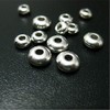 Wixine 200Pcs Round Silver Stainless Steel Spacer Beads DIY Jewelry