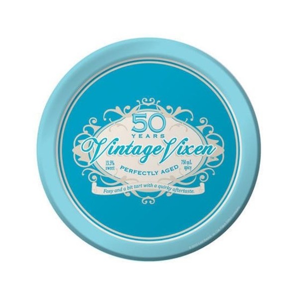 Creative Converting 8 Count Vintage Vixen 50th Birthday Round Dinner Plates