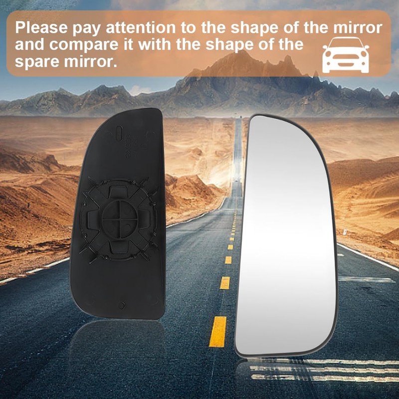 Senzeal Passenger Side Lower Mirror Glass Replacement for Dodge Ram