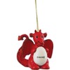 Suki Red Dragon Holding Egg (Unisex) Red Glittered Ornament -