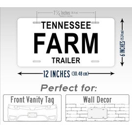 Tennessee Utility, Farm, Boat Trailer License Plate Trailer Tag