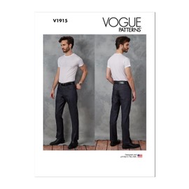 Vogue Men's Jeans Sewing Pattern Kit, Design Code V1915, Sizes 34-36-38-40