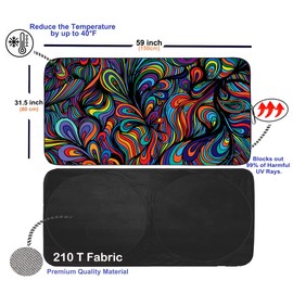 Gven Car Windshield Sun Shade, Artistic Design Car Shade Foldable Windshield Sun Visor Heat-Reflective Sunshade for Summer (Abstract, S)