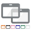 1 Pcs ID Badge Holder with Double-Sided Windows Horizontal Hard